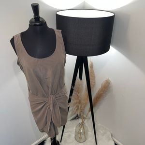 DREW Silky Olive Green Wrap Dress Size Large